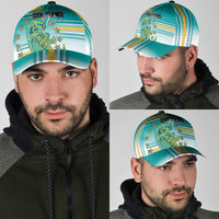 Cook Islands Va'a Race Classic Cap Te Tatau Tattoos Sporty Style Turquoise Color LT03 - Polynesian Pride