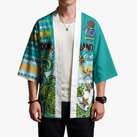 Personalised Cook Islands Va'a Race Kimono Te Tatau Tattoos Sporty Style Turquoise Color - Polynesian Pride