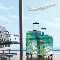Cook Islands Va'a Race Luggage Cover Te Tatau Tattoos Sporty Style Turquoise Color - Polynesian Pride