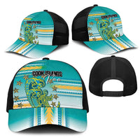 Cook Islands Va'a Race Mesh Trucker Cap Te Tatau Tattoos Sporty Style Turquoise Color - Polynesian Pride