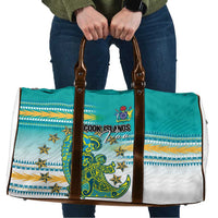 Cook Islands Va'a Race Travel Bag Te Tatau Tattoos Sporty Style Turquoise Color - Polynesian Pride