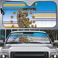 Cook Islands Va'a Race Auto Sun Shade Te Tatau Tattoos Sporty Style Glory Blue Color - Polynesian Pride