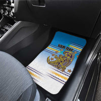 Personalised Cook Islands Va'a Race Car Mats Te Tatau Tattoos Sporty Style Glory Blue Color - Polynesian Pride