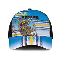Cook Islands Va'a Race Mesh Trucker Cap Te Tatau Tattoos Sporty Style Glory Blue Color LT03 One Size Black Blue - Polynesian Pride