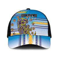 Cook Islands Va'a Race Mesh Trucker Cap Te Tatau Tattoos Sporty Style Glory Blue Color - Polynesian Pride