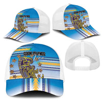 Cook Islands Va'a Race Mesh Trucker Cap Te Tatau Tattoos Sporty Style Glory Blue Color LT03 - Polynesian Pride