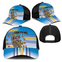 Cook Islands Va'a Race Mesh Trucker Cap Te Tatau Tattoos Sporty Style Glory Blue Color LT03 - Polynesian Pride