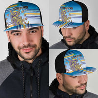 Cook Islands Va'a Race Mesh Trucker Cap Te Tatau Tattoos Sporty Style Glory Blue Color LT03 - Polynesian Pride