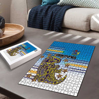 Cook Islands Va'a Race Puzzle Te Tatau Tattoos Sporty Style Glory Blue Color - Polynesian Pride