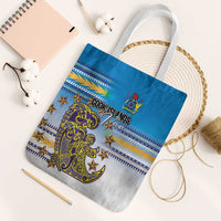 Cook Islands Va'a Race Tote Bag Te Tatau Tattoos Sporty Style Glory Blue Color - Polynesian Pride