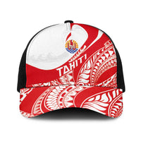 Tahiti Va'a Race Baseball Net Cap Polynesian Tattoos Sporty Style LT03 One Size Black Red - Polynesian Pride
