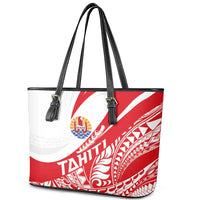 Tahiti Va'a Race Leather Tote Bag Polynesian Tattoos Sporty Style - Polynesian Pride