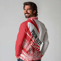 Personalised Tahiti Va'a Race Long Sleeve Polo Shirt Polynesian Tattoos Sporty Style - Polynesian Pride