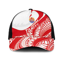 Tahiti Va'a Race Mesh Trucker Cap Polynesian Tattoos Sporty Style LT03 One Size Black Red - Polynesian Pride