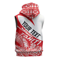 Personalised Tahiti Va'a Race Sleeveless Hoodie Polynesian Tattoos Sporty Style - Polynesian Pride