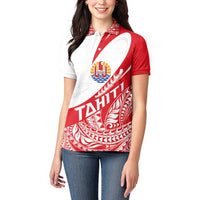 Personalised Tahiti Va'a Race Women Polo Shirt Polynesian Tattoos Sporty Style - Polynesian Pride
