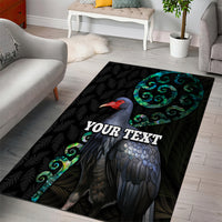 Custom Pukeko New Zealand Area Rug Koru Papua Shell with Silver Fern Pattern LT03 - Polynesian Pride