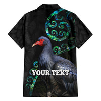 Custom Pukeko New Zealand Family Matching Short Sleeve Bodycon Dress and Hawaiian Shirt Koru Papua Shell with Silver Fern Pattern LT03 - Polynesian Pride