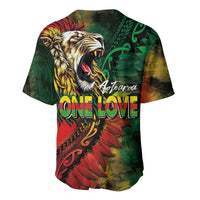 Aotearoa One Love Baseball Jersey Reggae Lion with Kakahu Huruhuru LT03 - Polynesian Pride