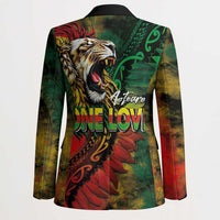 Aotearoa One Love Blazer Reggae Lion with Kakahu Huruhuru LT03 - Polynesian Pride