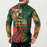 Aotearoa One Love Button Sweatshirt Reggae Lion with Kakahu Huruhuru LT03 - Polynesian Pride