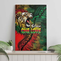 Aotearoa One Love Canvas Wall Art Reggae Lion with Kakahu Huruhuru LT03 - Polynesian Pride