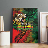 Aotearoa One Love Canvas Wall Art Reggae Lion with Kakahu Huruhuru LT03 - Polynesian Pride