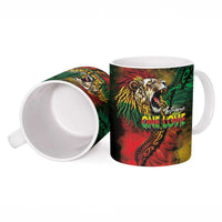 Aotearoa One Love Ceramic Mug Reggae Lion with Kakahu Huruhuru LT03 - Polynesian Pride