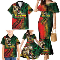 Aotearoa One Love Family Matching Mermaid Dress and Hawaiian Shirt Reggae Lion with Kakahu Huruhuru