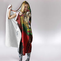 Aotearoa One Love Hooded Blanket Reggae Lion with Kakahu Huruhuru LT03 - Polynesian Pride