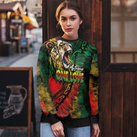 Aotearoa One Love Ugly Christmas Sweater Reggae Lion with Kakahu Huruhuru LT03 - Polynesian Pride