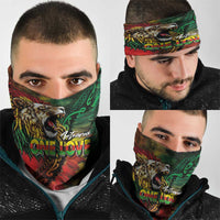 Aotearoa One Love Neck Gaiter Reggae Lion with Kakahu Huruhuru LT03 - Polynesian Pride