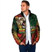 Aotearoa One Love Padded Jacket Reggae Lion with Kakahu Huruhuru LT03 - Polynesian Pride