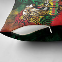 Aotearoa One Love Pillow Cover Reggae Lion with Kakahu Huruhuru LT03 - Polynesian Pride