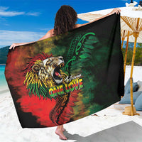 Aotearoa One Love Sarong Reggae Lion with Kakahu Huruhuru LT03 One Size 44 x 66 inches Black - Polynesian Pride