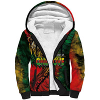 Aotearoa One Love Sherpa Hoodie Reggae Lion with Kakahu Huruhuru LT03 Unisex Black - Polynesian Pride
