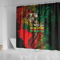 Aotearoa One Love Shower Curtain Reggae Lion with Kakahu Huruhuru LT03 - Polynesian Pride