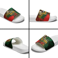 Aotearoa One Love Slide Sandals Reggae Lion with Kakahu Huruhuru LT03 - Polynesian Pride