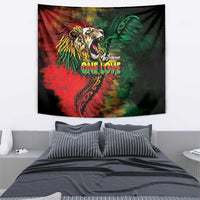 Aotearoa One Love Tapestry Reggae Lion with Kakahu Huruhuru LT03 - Polynesian Pride