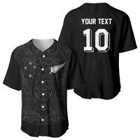 Custom Aotearoa Rugby Baseball Jersey Fern Blacks-Traditional Maori Motifs Design LT03 - Polynesian Pride