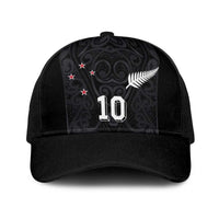 Custom Aotearoa Rugby Baseball Net Cap Fern Blacks-Traditional Maori Motifs Design LT03 One Size Black Black - Polynesian Pride