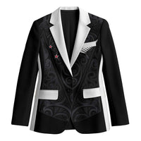 Custom Aotearoa Rugby Blazer Fern Blacks-Traditional Maori Motifs Design LT03 Unisex Black - Polynesian Pride