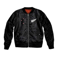 Custom Aotearoa Rugby Bomber Jacket Fern Blacks-Traditional Maori Motifs Design LT03 Unisex Black - Polynesian Pride