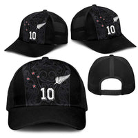 Custom Aotearoa Rugby Mesh Trucker Cap Fern Blacks-Traditional Maori Motifs Design LT03 - Polynesian Pride