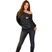 Custom Aotearoa Rugby Off Shoulder Sweater Fern Blacks-Traditional Maori Motifs Design LT03 - Polynesian Pride