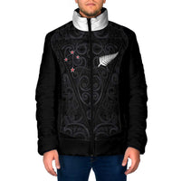 Custom Aotearoa Rugby Padded Jacket Fern Blacks-Traditional Maori Motifs Design LT03 Men Black - Polynesian Pride