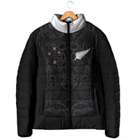 Custom Aotearoa Rugby Padded Jacket Fern Blacks-Traditional Maori Motifs Design LT03 - Polynesian Pride
