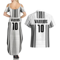 Fiji Rugby Warriors Couples Matching Summer Maxi Dress and Hawaiian Shirt Masi Tribal Pattern Go Champion 2024