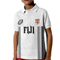 Fiji Rugby Warriors Kid Polo Shirt Masi Tribal Pattern Go Champion 2024
