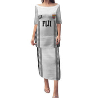 Fiji Rugby Warriors Puletasi Masi Tribal Pattern Go Champion 2024 LT03 Long Dress White - Polynesian Pride